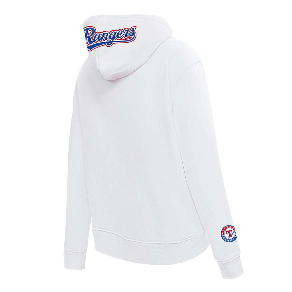 MLB TEXAS RANGERS CLASSIC WOMEN'S FLEECE PULLOVER HOODIE (WHITE)
