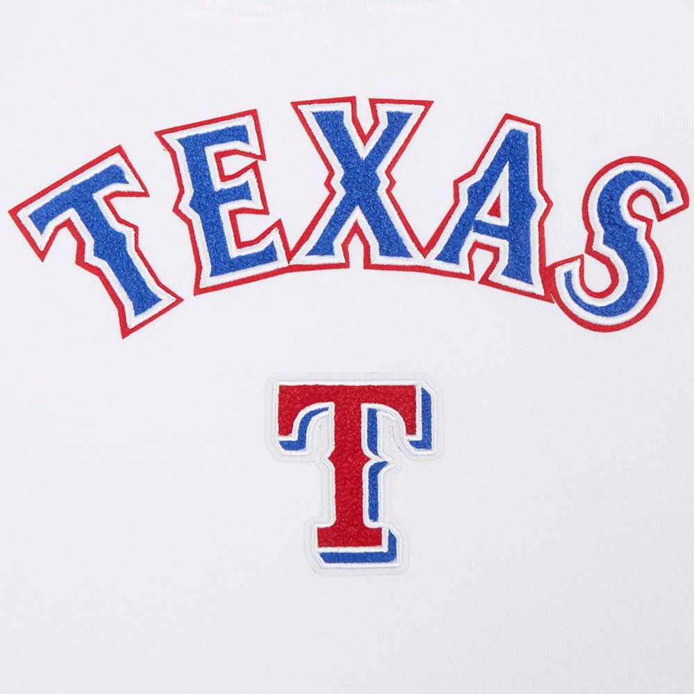 MLB TEXAS RANGERS CLASSIC WOMEN'S FLEECE PULLOVER HOODIE (WHITE)