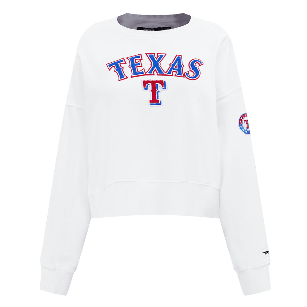 MLB TEXAS RANGERS CLASSIC WOMEN'S CREWNECK (WHITE)