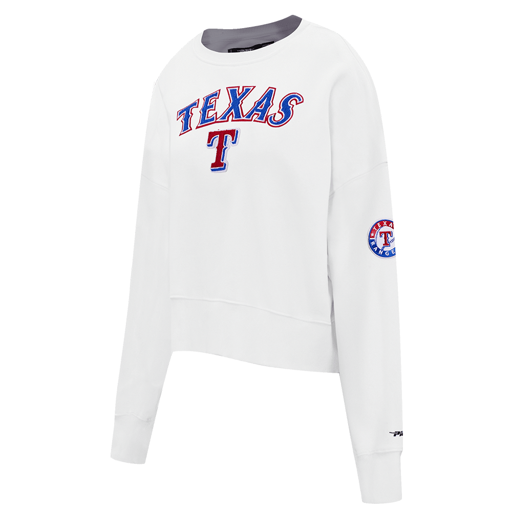 MLB TEXAS RANGERS CLASSIC WOMEN'S CREWNECK (WHITE)