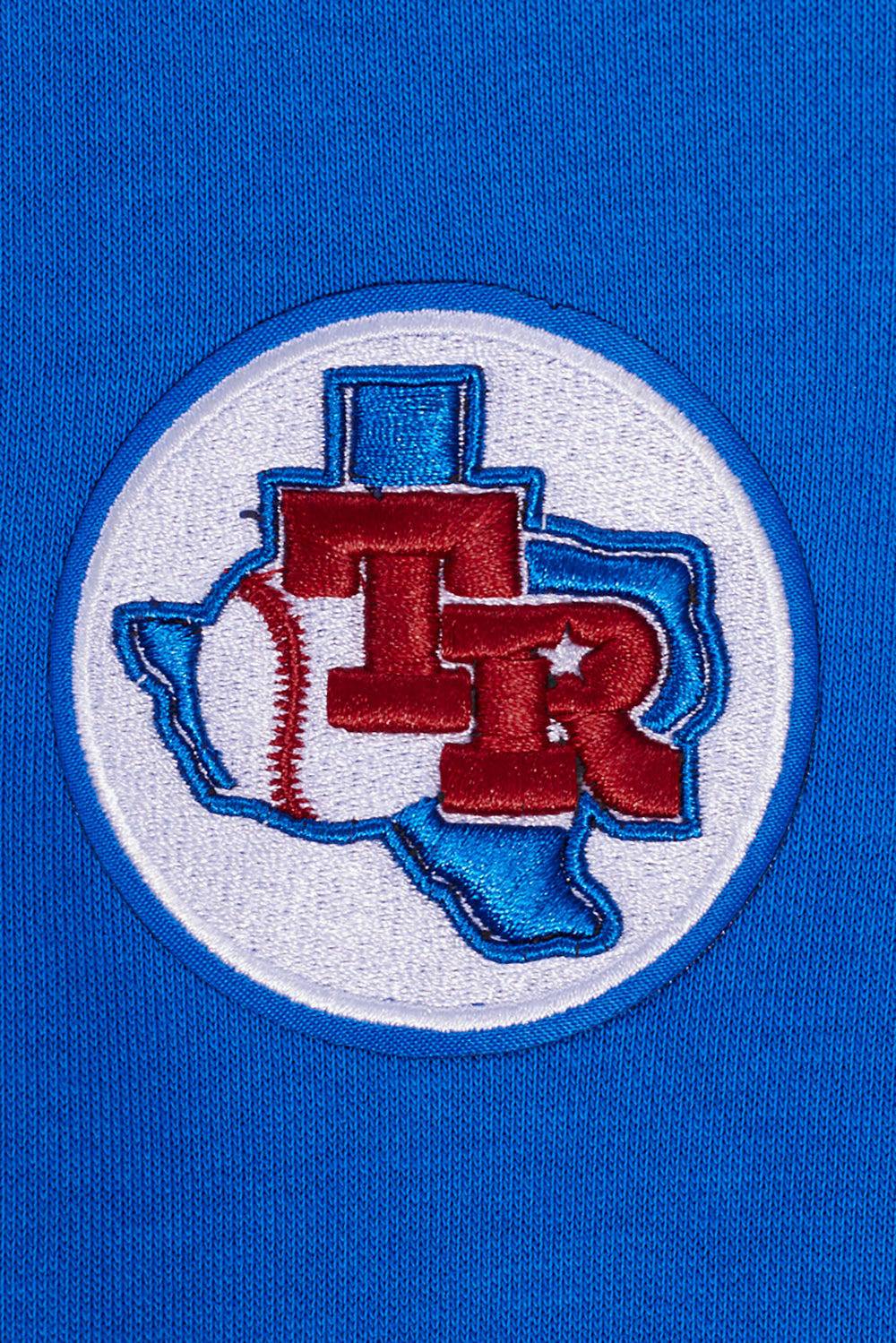 MLB TEXAS RANGERS RETRO CLASSIC WOMEN'S RIB CREWNECK (ROYAL BLUE/RED)
