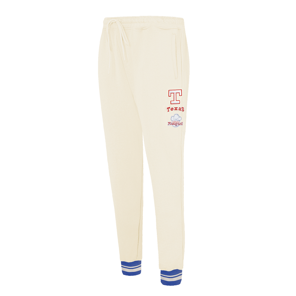 MLB TEXAS RANGERS RETRO CLASSIC WOMEN'S RIB SWEATPANT (EGGSHELL/ROYAL BLUE)