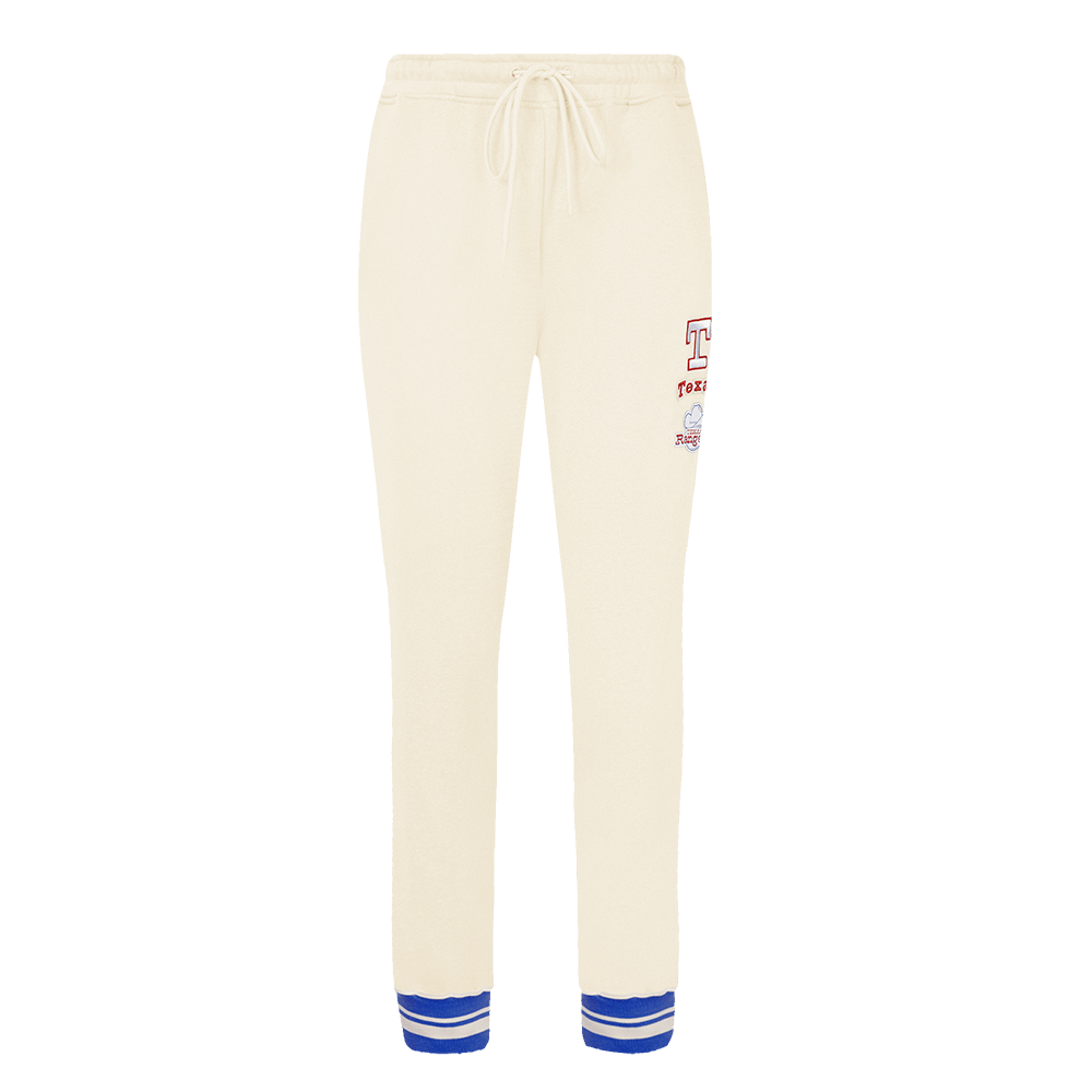 MLB TEXAS RANGERS RETRO CLASSIC WOMEN'S RIB SWEATPANT (EGGSHELL/ROYAL BLUE)