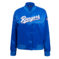 MLB TEXAS RANGERS CLASSIC WOMEN'S SATIN JACKET (ROYAL BLUE)