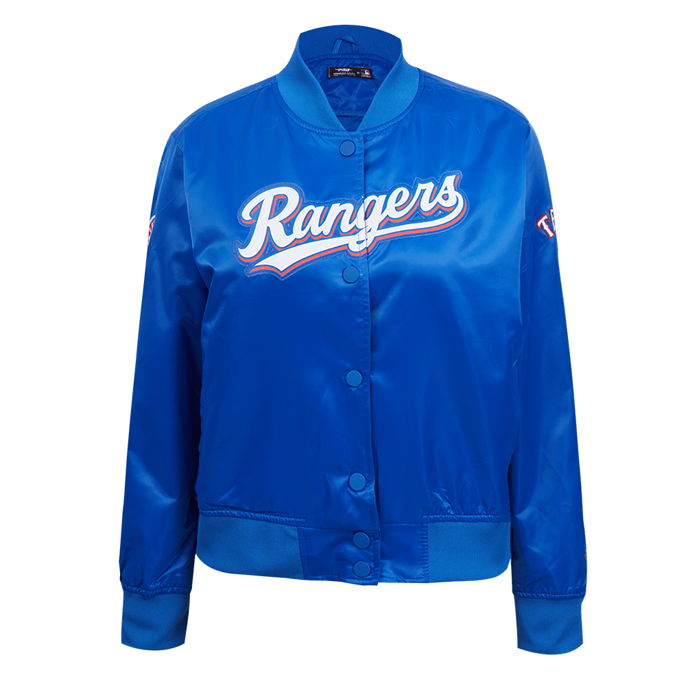 MLB TEXAS RANGERS CLASSIC WOMEN'S SATIN JACKET (ROYAL BLUE)