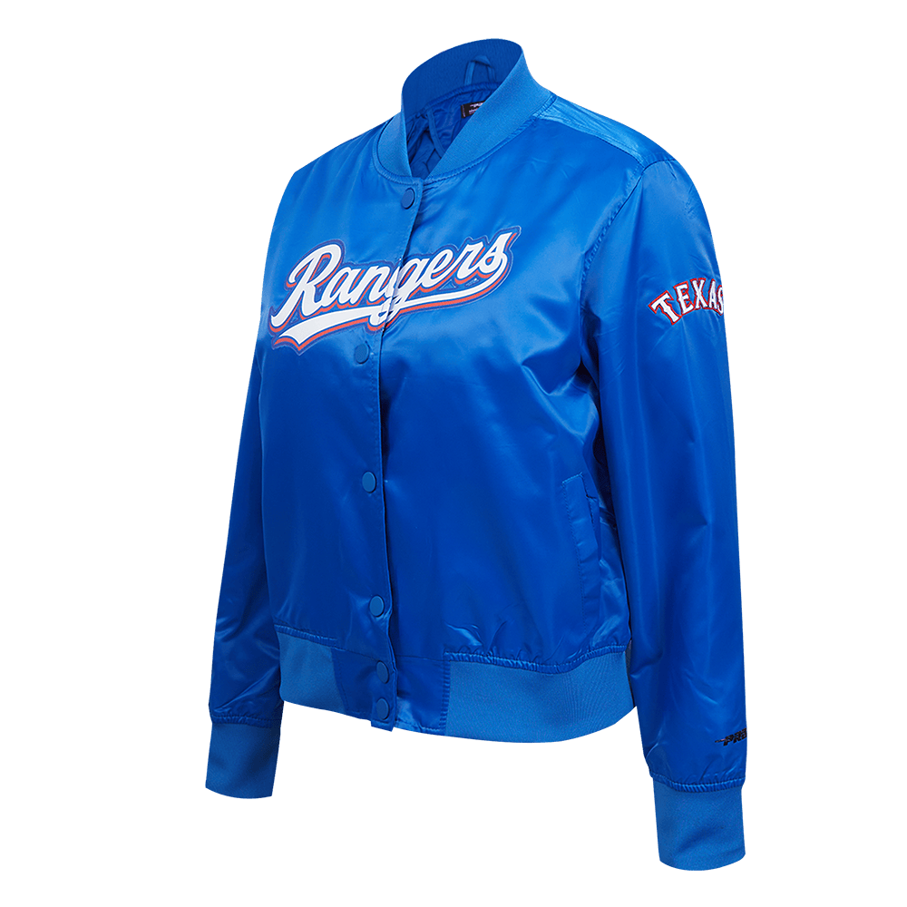 MLB TEXAS RANGERS CLASSIC WOMEN'S SATIN JACKET (ROYAL BLUE)