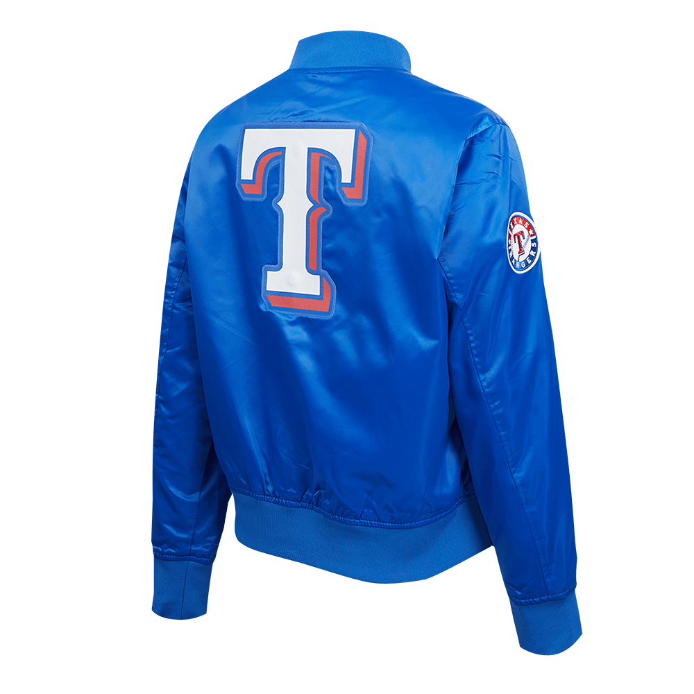 MLB TEXAS RANGERS CLASSIC WOMEN'S SATIN JACKET (ROYAL BLUE)